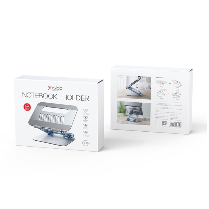 LP04 New Technique Compound Aluminum Alloy Folding Design Multi Angle Laptop Stand