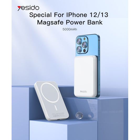 Yesido 5000mAh capacity Magsafe magnetic Wireless power bank.