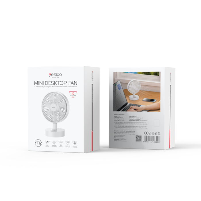 YF12 Rapid Cooling 7 Fan Blades 10 Stages Of Speed Infinite adjustment Table Using 6 Inches Mini Fan