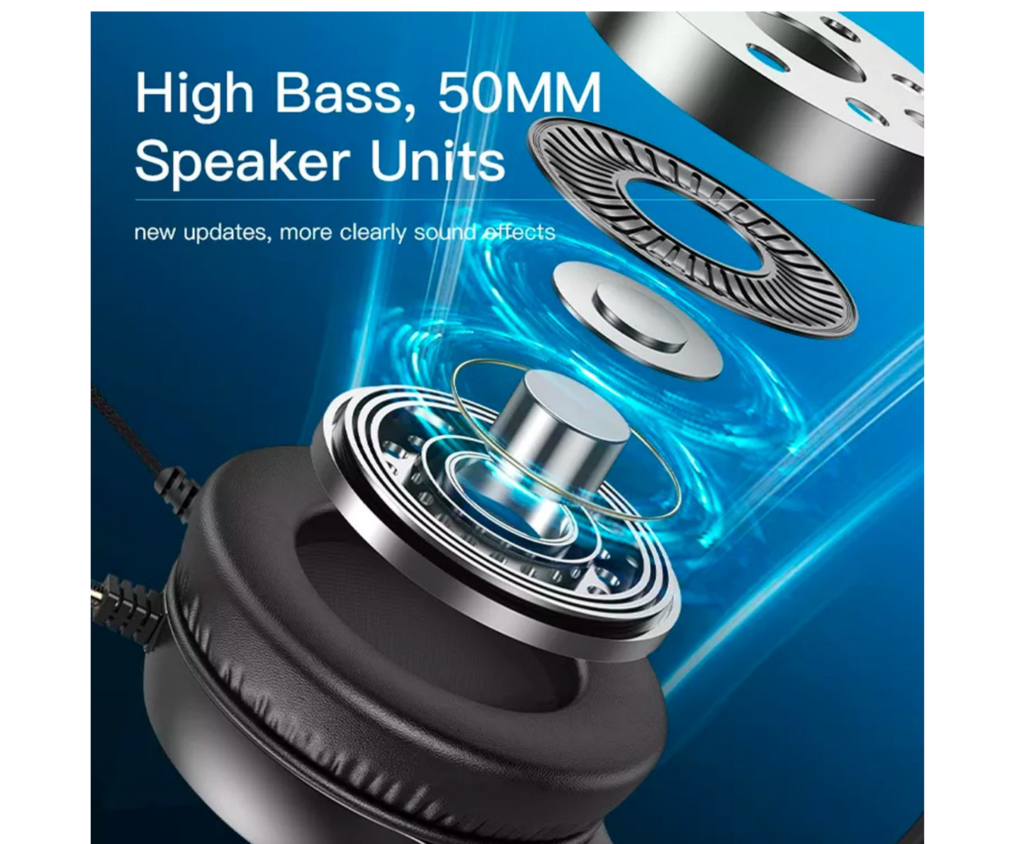 YESIDO Gaming Headset Headphone Over-ear Earphone with Microphone