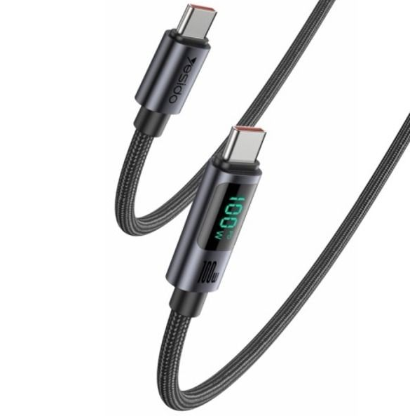 YESIDO CA158 100W Type-C to Type-C Digital Display Charging Cable