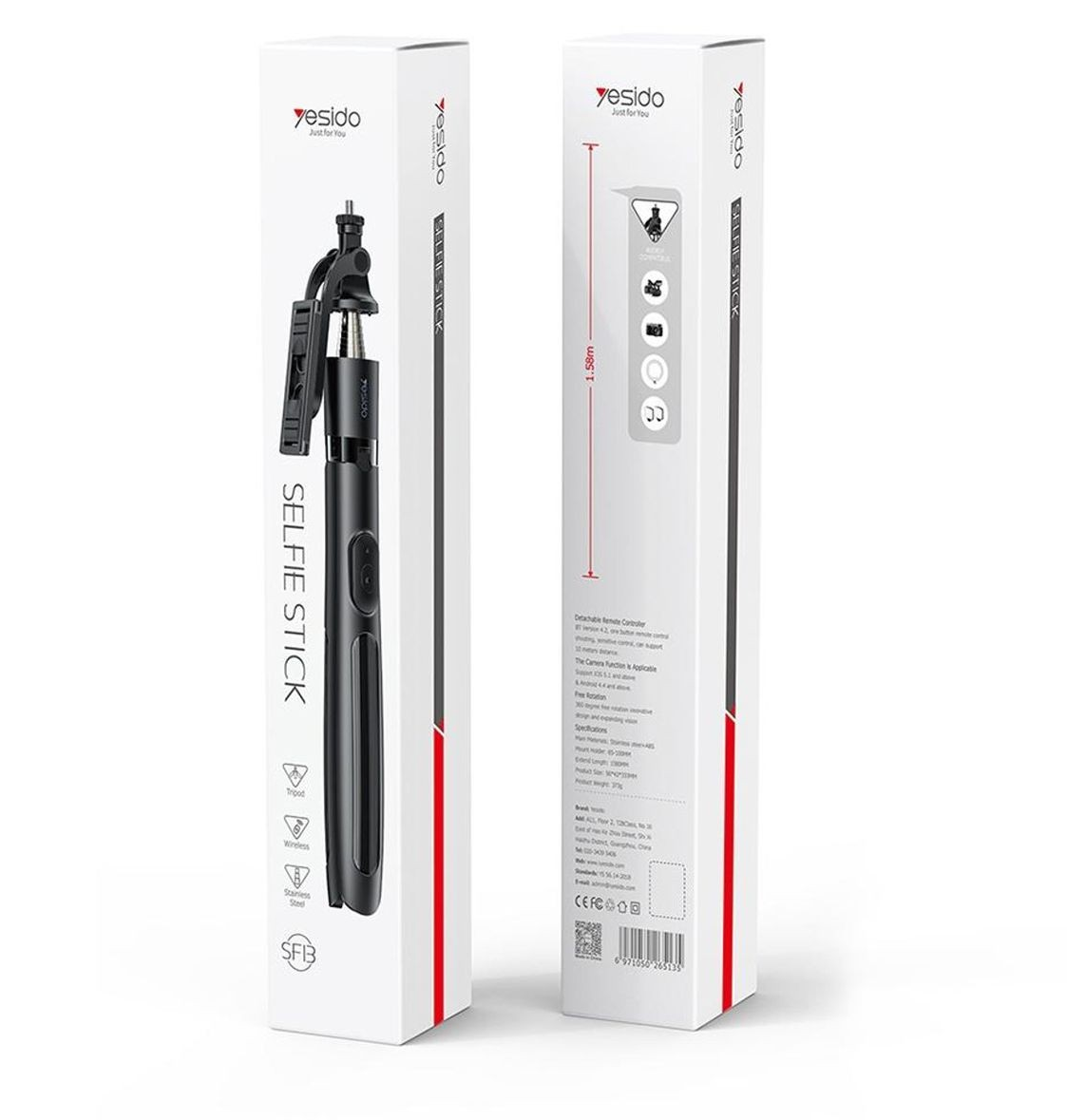 YESIDO SF13 Retractable Extended Bluetooth Tripod Phone Selfie Stand