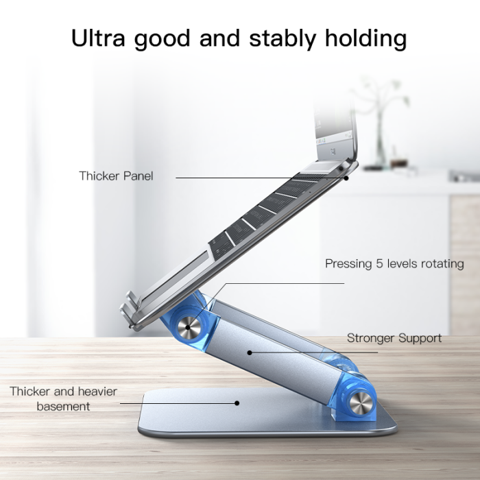 LP04 New Technique Compound Aluminum Alloy Folding Design Multi Angle Laptop Stand