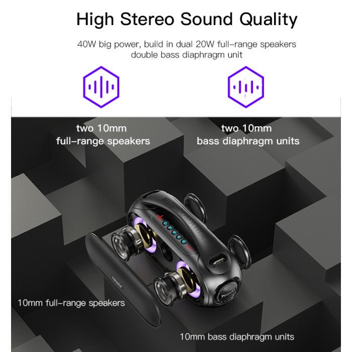 YSW19 High Power Bluetooth Speaker Wireless BT Speaker | Fidelity Stereo Bluetooth Speaker