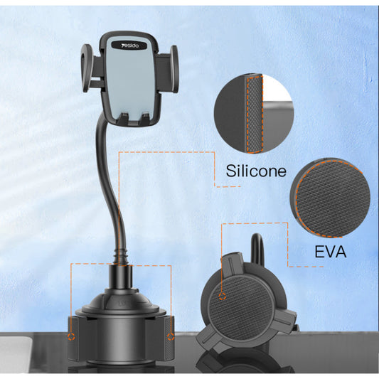 C112 Auto Extending Clamp Arm Long Flexible Arm Car Cup Phone Holder