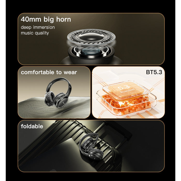 Wireless Over-Ear Headphones with Mic | Hi-Fi Stereo Studio Headset