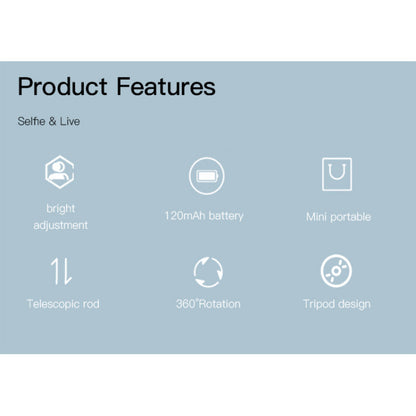 SF12 5 level Aluminum Alloy Portable With LED Ring Light Phone Holder Stand Selfie Stick