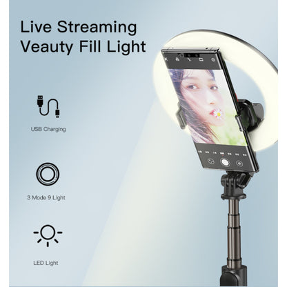 SF12 5 level Aluminum Alloy Portable With LED Ring Light Phone Holder Stand Selfie Stick