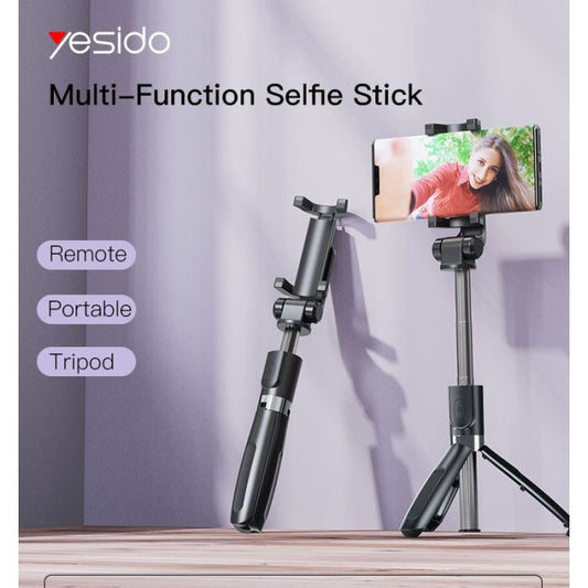 Yesido SF11 Flexible 5 Part Telescopic Triple Phone Holder Selfie Stick.