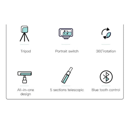 Yesido SF11 Flexible 5 Part Telescopic Triple Phone Holder Selfie Stick.