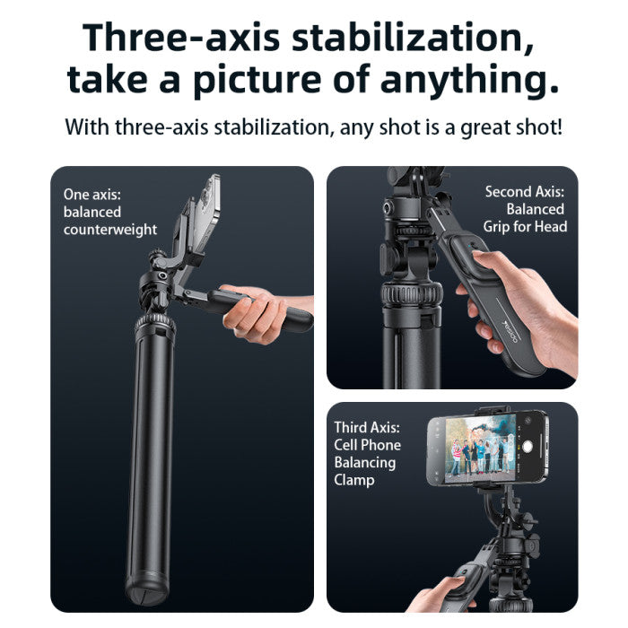 Yesido SF17 Multifunctional 360 Handheld Panoramic Shot Selfie Stick 2.05M Bluetooth Remote Shooting Aluminum Alloy Expanding Tripod.