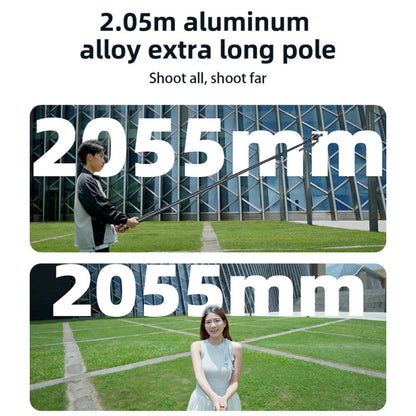 Yesido SF17 Multifunctional 360 Handheld Panoramic Shot Selfie Stick 2.05M Bluetooth Remote Shooting Aluminum Alloy Expanding Tripod.