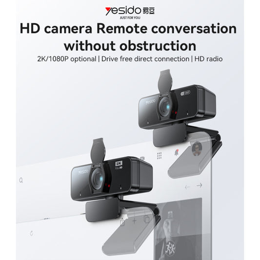 KM14 Yesido 360 Rotation 1080P 2 Million Pixels HD Camera Built-in Microphone Autofocus 1.5M Line USB Camera.