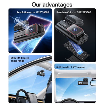 KM21 Yesido 1K High Clear Camera 145 Degree Range Built-in With 1.47" Screen Front way Car Driving Recorder.