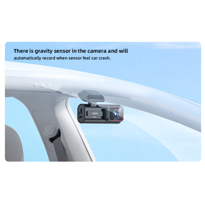 KM21 Yesido 1K High Clear Camera 145 Degree Range Built-in With 1.47" Screen Front way Car Driving Recorder.