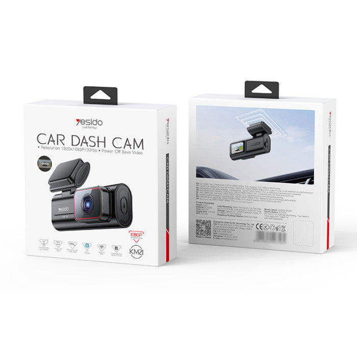 KM21 Yesido 1K High Clear Camera 145 Degree Range Built-in With 1.47" Screen Front way Car Driving Recorder.