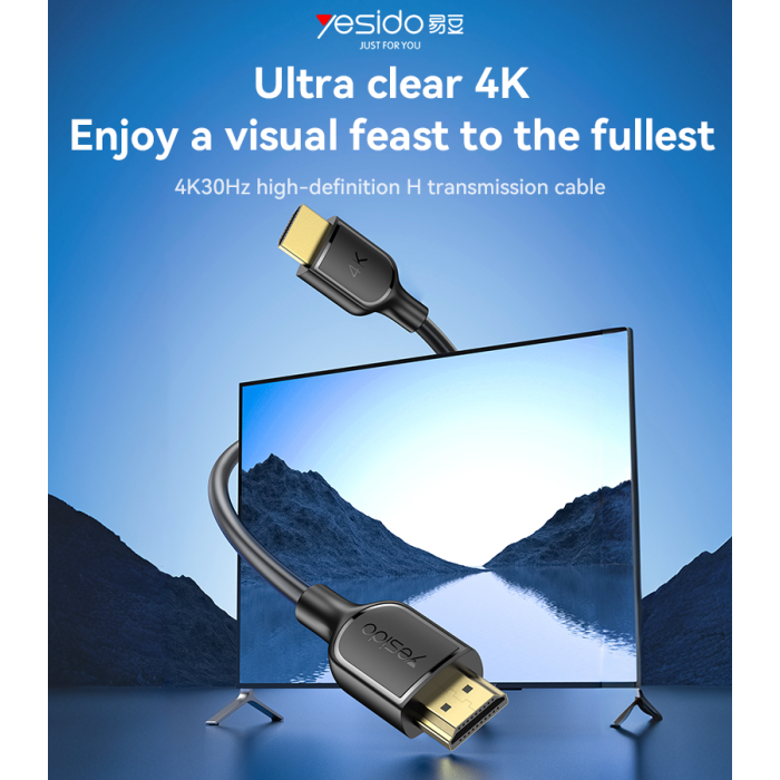 HM16 1.8m Long Gold Plated Interface Ultra Clear 4K 30Hz Stable Transmission HDMI Video Cable