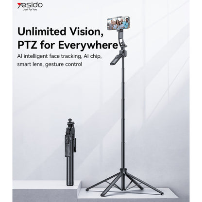 SF23 Yesido 360 Rotation AI Intelligent Face Tracking Multifunctional Remote Control Aluminum Alloy Pole Tripod Selfie Stick.