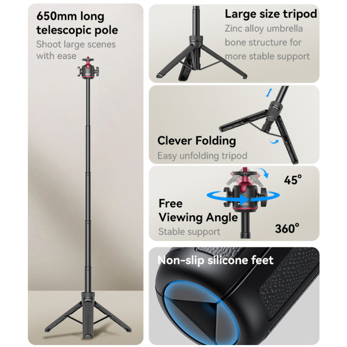 Yesido SF26 Telescopic Tripod Stand Selfie Stick
