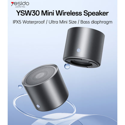 YSW30 Yesido 3W Output IPX5 Waterproof Bass Diaphragm BT5.0 700mAh Battery Mini Wireless Speaker.