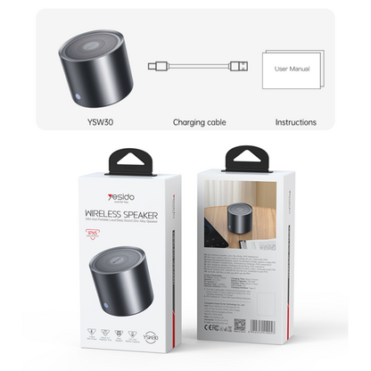 YSW30 Yesido 3W Output IPX5 Waterproof Bass Diaphragm BT5.0 700mAh Battery Mini Wireless Speaker.