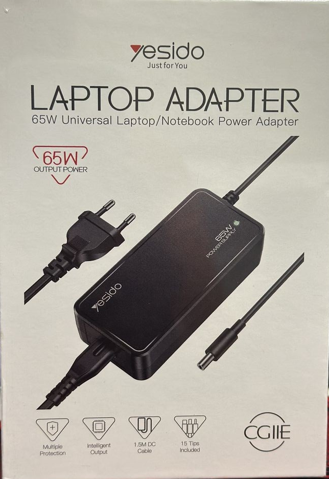 Yesido Universal Laptop Charger Adapter 65W-15 Interchangeable Tips, CG11E