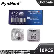 2PCS RENATA 379 SR521SW AG0 D379 SR63 V379 1.55V Silver Oxide Battery for Watch Toy Camera Alarm Swiss Made Button Cell