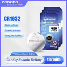 2PCS Renata CR1632 CR 1632 DL1632 ECR1632 BR1632 GPCR1632 3V Lithium Button Battery For Remote Control Calculator Scale