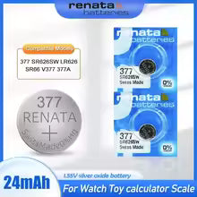 100% Original Renata 377 SR626SW AG4 LR626 SR66 V377 1.55V Silver Oxide Battery For Watch Toy Scale Button Coin Cell Swiss Made