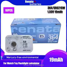 2pcs New RENATA 100% Original 1.55V 364 SR621SW V364 SR60 SR621 AG1 Watch Battery Button Coin Cell Batteries MADE IN Swiss