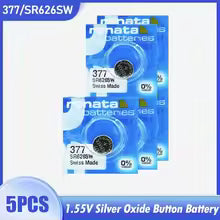 100% Original Renata 377 SR626SW AG4 LR626 SR66 V377 1.55V Silver Oxide Battery For Watch Toy Scale Button Coin Cell Swiss Made