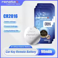 2PCS New RENATA CR2016 CR 2016 DL2016 ECR2016 GPCR2016 3V Lithium Battery For Remote Control Calculator Button Coin Cell