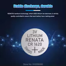 Renata Original Product 5Pcs/Lot cr1620 Button Cell Batteries For Watch 3V Lithium Battery CR 1620 Remote Control Calculator