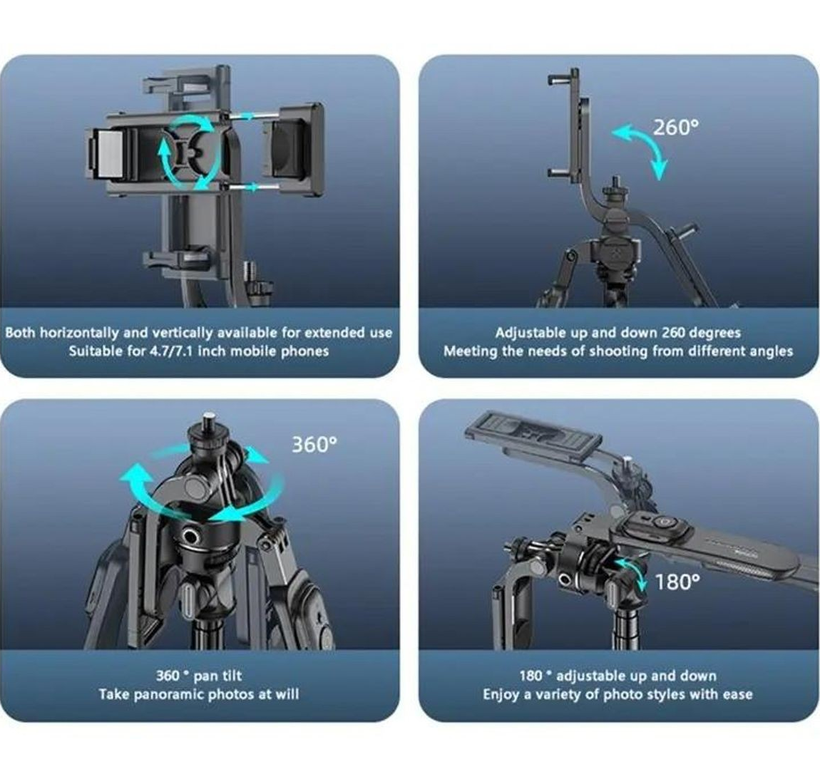 YESIDO SF17 Multifunctional Retractable Metal Tripod Stand Selfie Stick