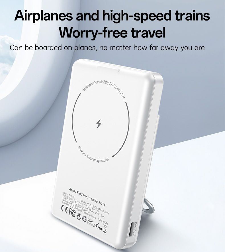 Yesido YP73 5000 Mah Magnetic Wireless Power Bank With Smart Locator