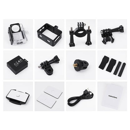 DV102, dual-screen sports HD action camera, 4k / 60fps video resolution, 150° field of view, up to 30 meters with waterproof shell