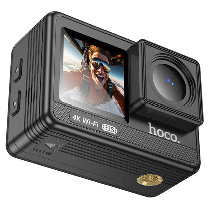 DV102, dual-screen sports HD action camera, 4k / 60fps video resolution, 150° field of view, up to 30 meters with waterproof shell
