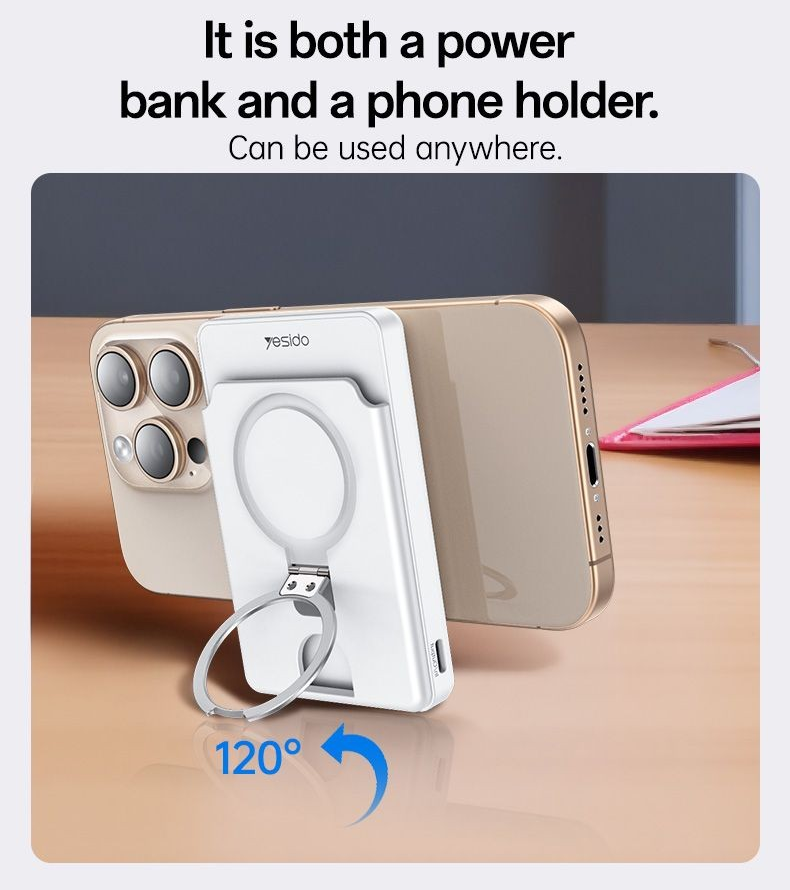 Yesido YP73 5000 Mah Magnetic Wireless Power Bank With Smart Locator