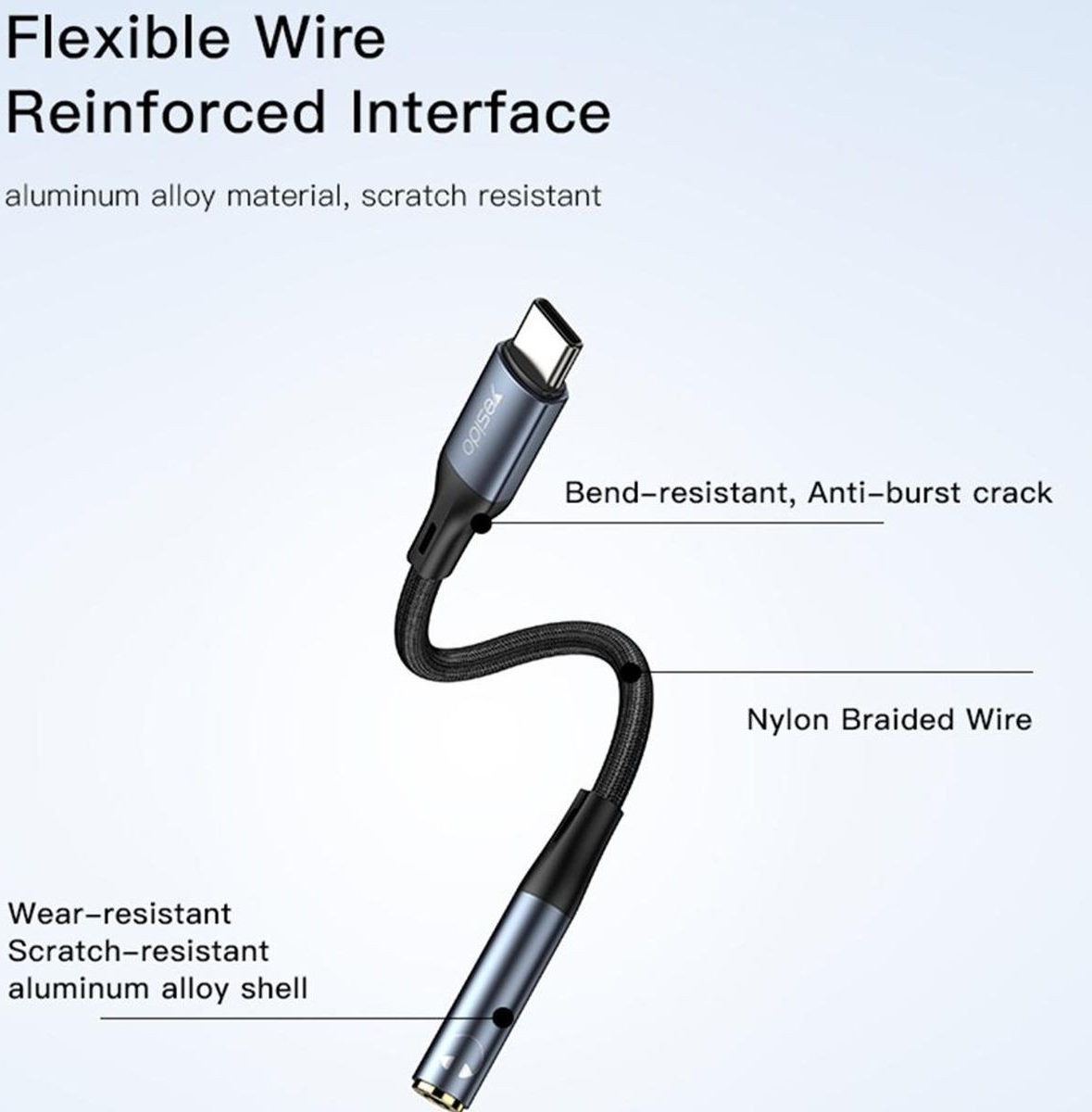 Yesido YAU38 Type-C to 3.5mm Female Audio Adapter