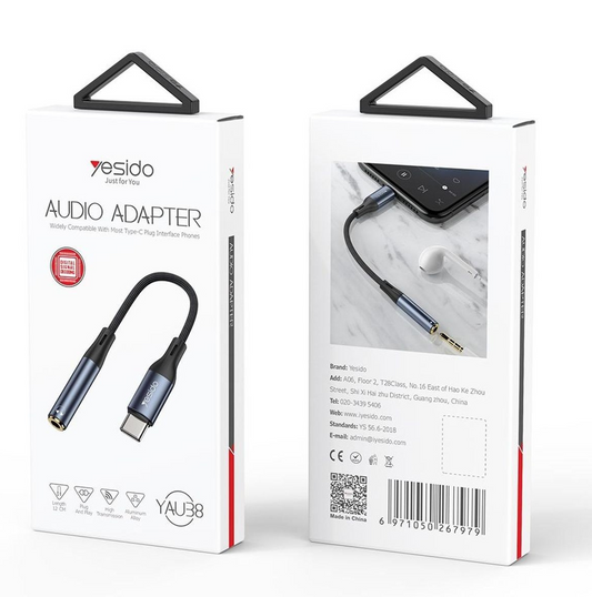 Yesido YAU38 Type-C to 3.5mm Female Audio Adapter