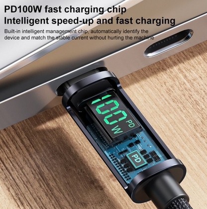 YESIDO CA158 100W Type-C to Type-C Digital Display Charging Cable